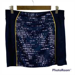 PGA TOUR Golf Skort Navy Blue with Lavender Abstract Print Pocket Women’s Size M